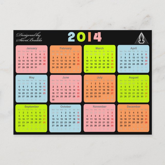 Useful gift with calendar for 2014 postcard (Front)