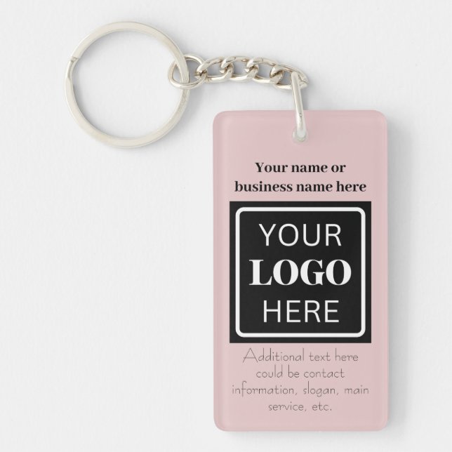 Useful promotional QR code for business pink blush Key Ring (Front)