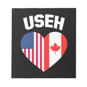 USEH America Canada Flag Funny American Canadian Notepad