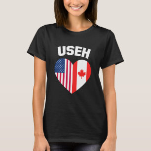 USEH America Canada Flag Funny American Canadian T-Shirt