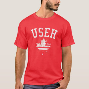 USEH Funny Canadian Eh American Canadian Flag Cana T-Shirt