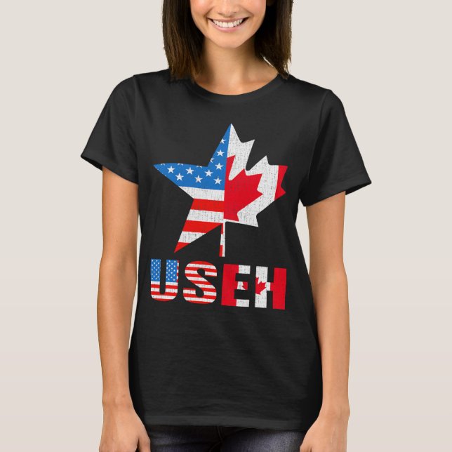 USEH Leaf Canadian American Flag Maple Shirt (Front)