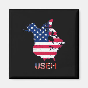 Useh Trump Canada Usa 51st State Map American Flag Magnet