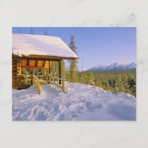 USFS Schnauss Cabin rental in Winter ovelooking Postcard