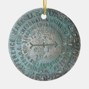 USGS Benchmark, St. Regis Mountain Geodetic Survey Ceramic Ornament