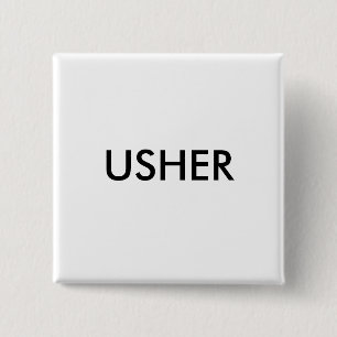USHER 15 CM SQUARE BADGE