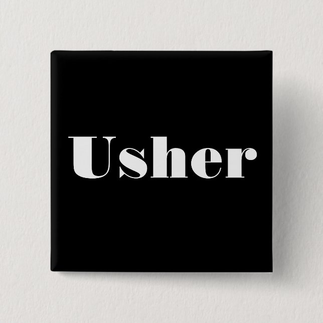 Usher 15 Cm Square Badge (Front)
