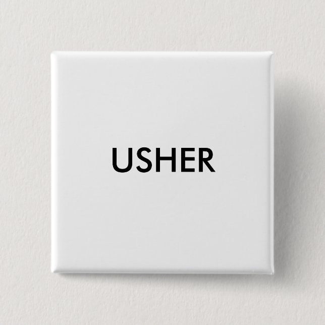 USHER 15 CM SQUARE BADGE (Front)
