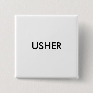 USHER 15 CM SQUARE BADGE