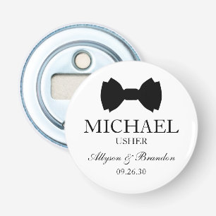 Usher Black Bow Tie Bottle Opener