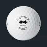 Usher Black Bow Tie Golf Balls<br><div class="desc">These golf balls are a great favour for the ushers in your wedding. They feature a black bow tie with the usher's name and the word Usher in a modern CAP font along with the wedding date. They'd be great for a bachelor party or weekend. The job title can be...</div>