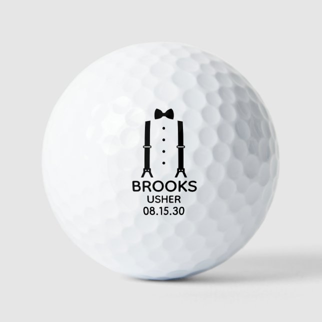 Usher Black Bow Tie Golf Balls (Front)