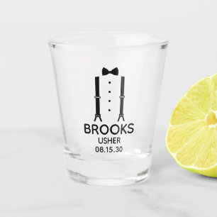 Usher Black Bow Tie Shot Glass