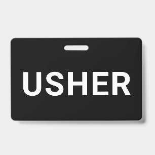 Usher Black ID Badge