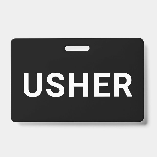 Usher Black ID Badge (Front)