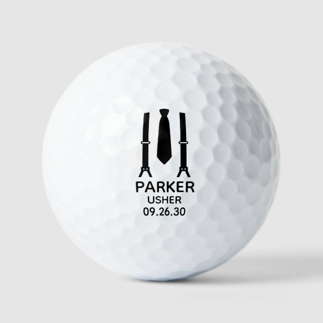 Usher Black Tie Golf Balls (Front)
