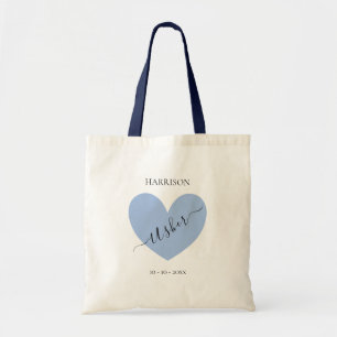 Usher Blue Heart Personalised Tote Bag