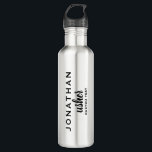 Usher Custom Wedding Favour Modern Monogram 710 Ml Water Bottle<br><div class="desc">Your ushers will love this custom wedding thank you gift/favour with a modern script font in black. Add his name or monogram and another line of text (date, wedding location, etc.) Perfect as a thank you gift and/or wedding keepsake - trendy and stylish, yet simple and classic - coordinates with...</div>