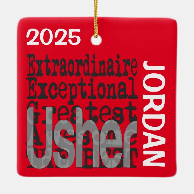 Usher Extraordinaire CUSTOM Ceramic Ornament (Back)