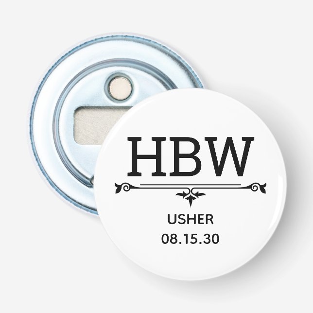 Usher Initials Bottle Opener (Front)