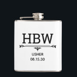 Usher Initials Hip Flask<br><div class="desc">This flask is a perfect favour for the ushers in your wedding.  They will love that it is monogrammed.  It'd be great for your bachelor weekend.  They will each have his their own flask to sip from as you hang out and party.</div>