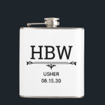 Usher Initials Hip Flask<br><div class="desc">This flask is a perfect favour for the ushers in your wedding. They will love that it is monogrammed. It'd be great for your bachelor weekend. They will each have his their own flask to sip from as you hang out and party.</div>