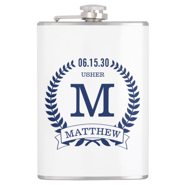 Usher Initials Hip Flask (Front)