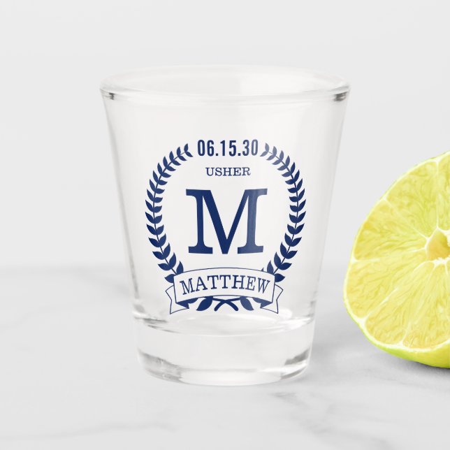 Usher Initials Shot Glass (Front)