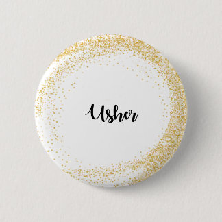 Usher name tag 6 cm round badge