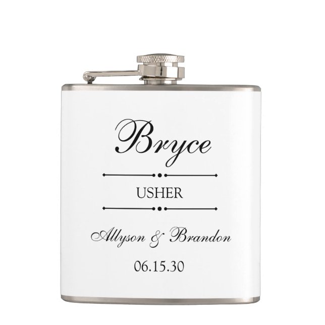 Usher Personalised Hip Flask (Front)