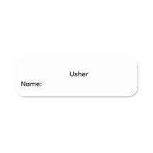 Usher Reusable Dry Erase Name Tag