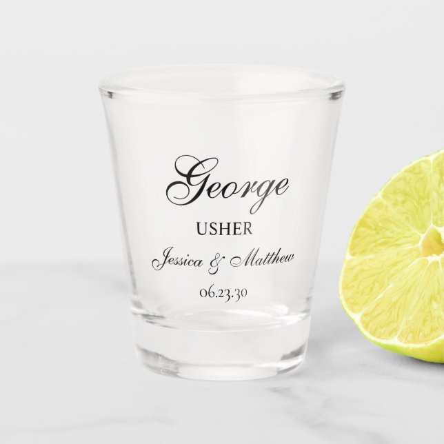Usher Script Customised Shot Glass (Front)