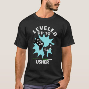 Usher Wedding Gift Funny Levelled Up Gamer T-Shirt