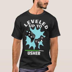Usher Wedding Gift Funny Levelled Up Gamer T-Shirt