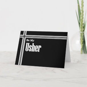 USHER Wedding Invite with Black and White Stripes