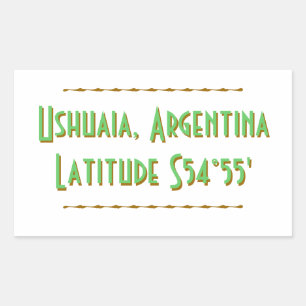Ushuaia Argentina Latitude Rectangular Sticker