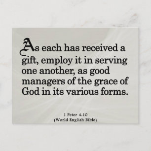 Using Gifts from God 1 Peter 4:10 Postcard