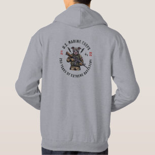 USMC 250 Years of Badassery Camo Dog Hoodie