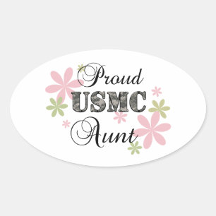 USMC Aunt [fl camo] Oval Sticker