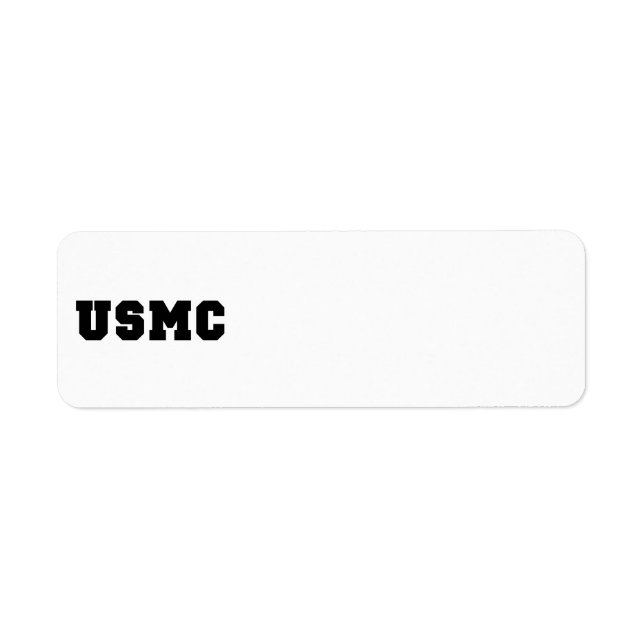 USMC [bold text] Return Address Label (Front)