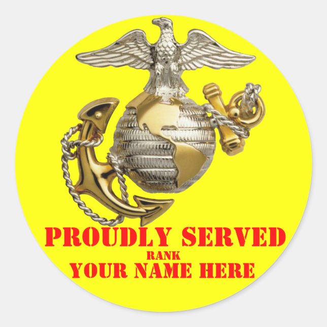 USMC CLASSIC ROUND STICKER (Front)