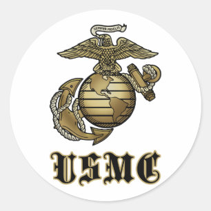 USMC CLASSIC ROUND STICKER