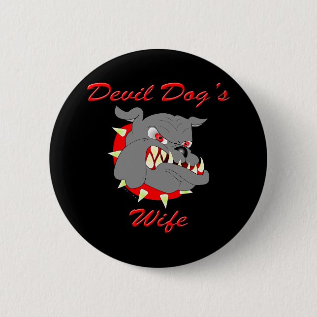 USMC Devil Dog's Wife 6 Cm Round Badge (Front)