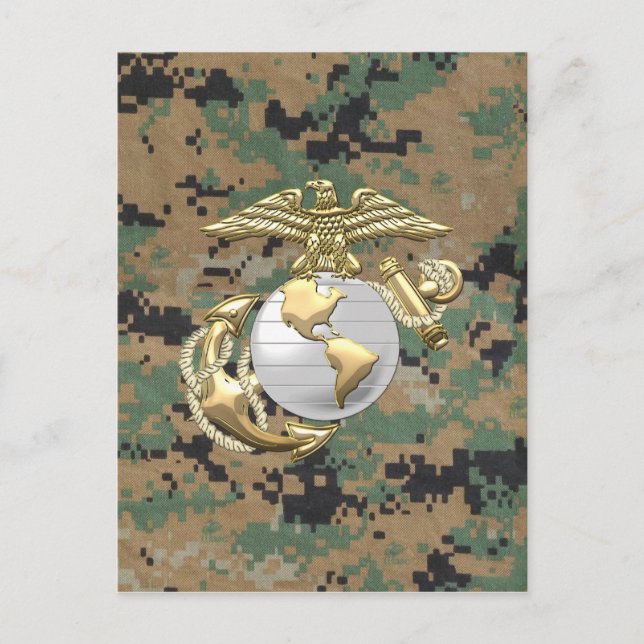 USMC Eagle, Globe & Anchor (EGA) [3D] Postcard (Front)