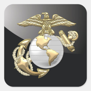 USMC Eagle, Globe & Anchor (EGA) [3D] Square Sticker