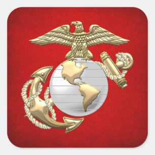USMC Eagle, Globe & Anchor (EGA) [3D] Square Sticker