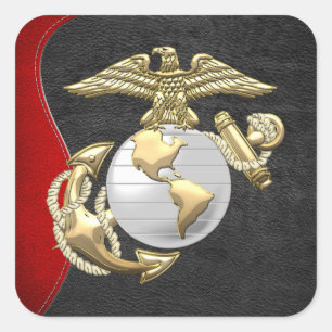 USMC Eagle, Globe & Anchor (EGA) [3D] Square Sticker