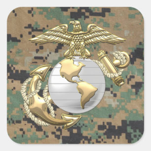 USMC Eagle, Globe & Anchor (EGA) [3D] Square Sticker