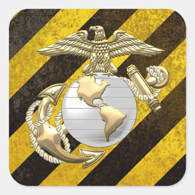USMC Eagle, Globe & Anchor (EGA) [3D] Square Sticker (Front)
