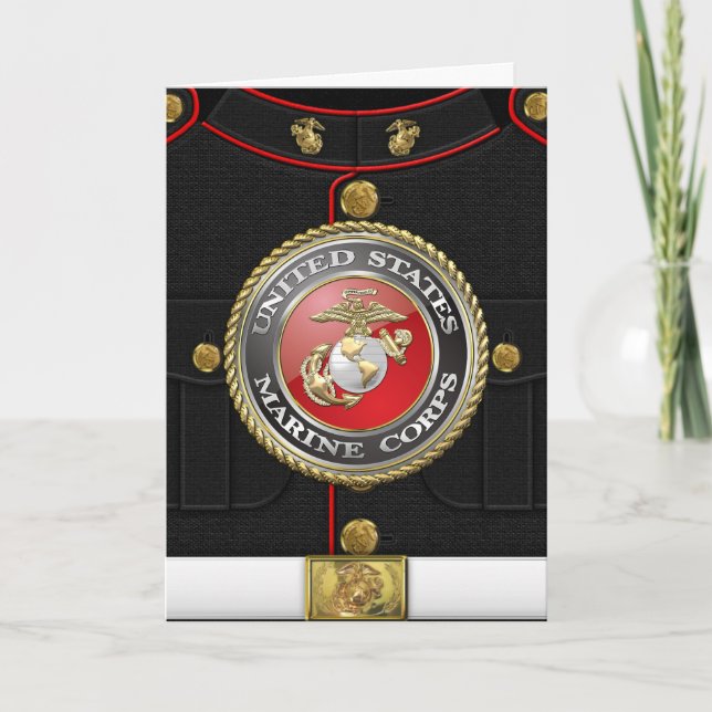 USMC Emblem & Uniform [3D] Card (Front)
